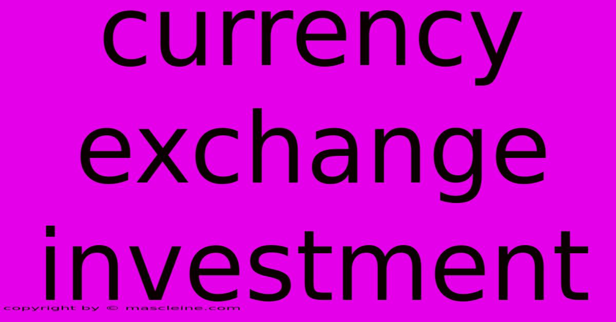 Currency Exchange Investment