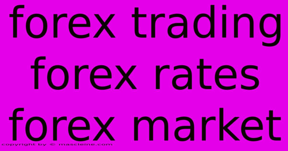 Forex Trading Forex Rates Forex Market